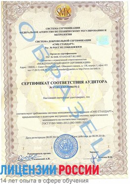 Образец сертификата соответствия аудитора №ST.RU.EXP.00006191-2 Бобров Сертификат ISO 50001
